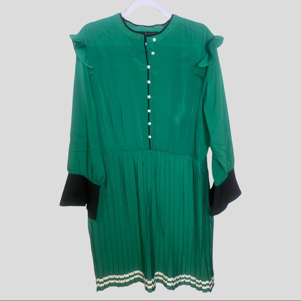 COPY - Eloquii || Green Pleated Dress || 18